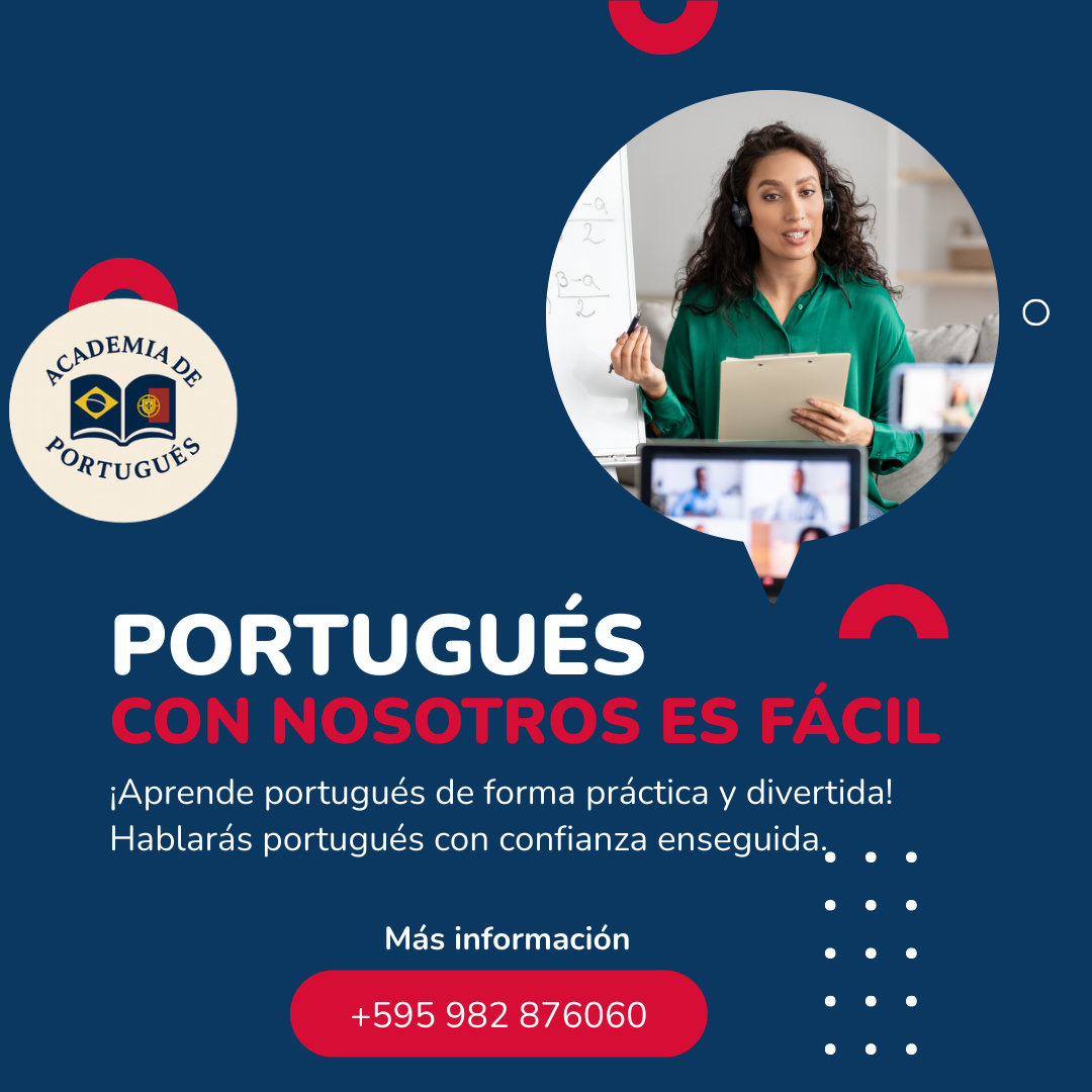 Publicación de Instagram de Academia de Portugués: Portugués con nosotros es fácil